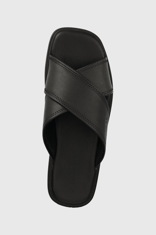 črna Usnjeni natikači Calvin Klein CRISS CROSS SANDAL LTH