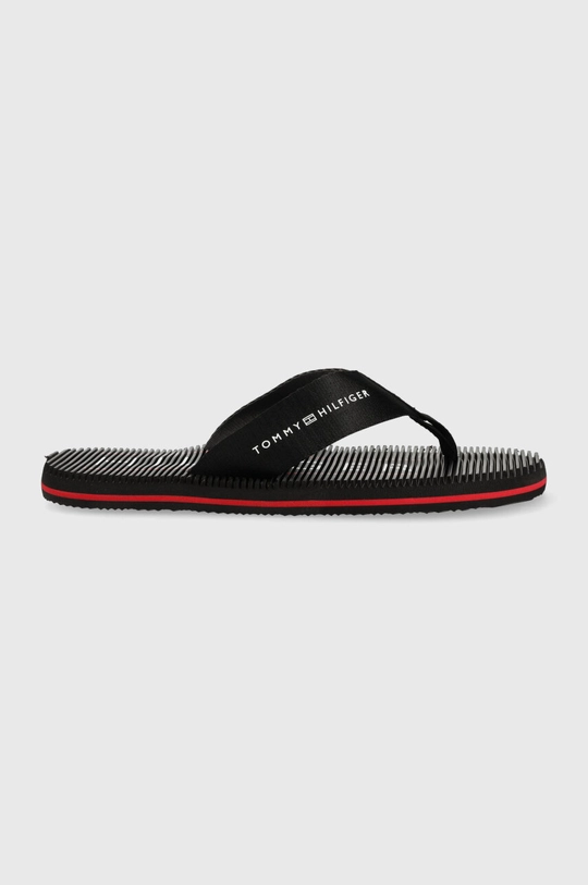 czarny Tommy Hilfiger japonki MASSAGE FOOTBED BEACH SANDAL Męski