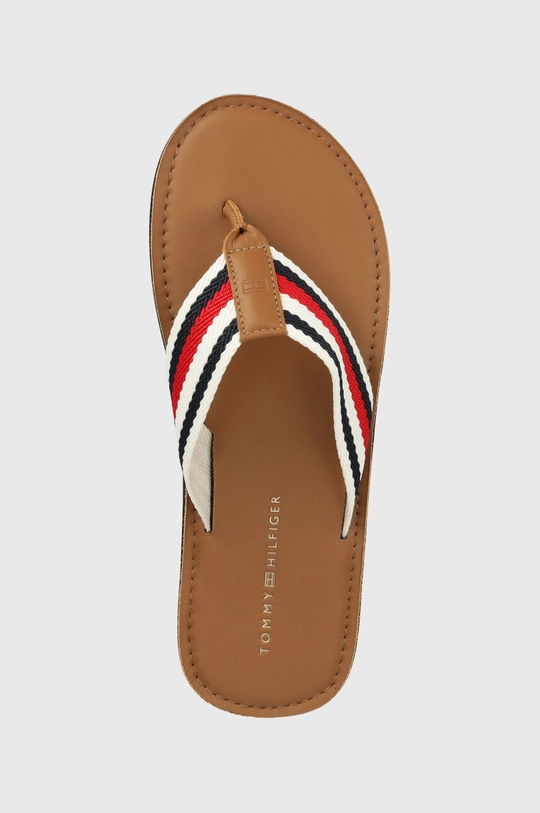 brązowy Tommy Hilfiger japonki HILFIGER LEATHER BEACH SANDAL