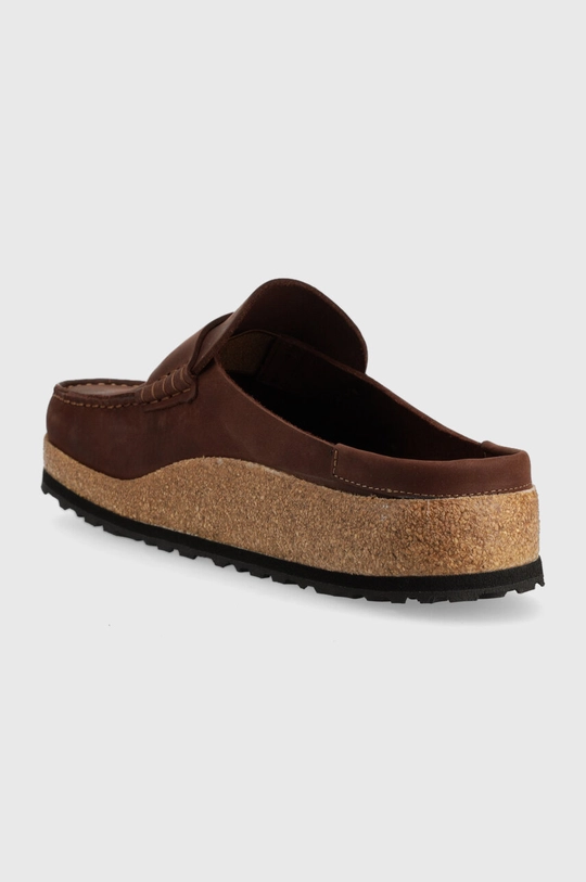 Birkenstock klapki skórzane Naples Cholewka: Skóra naturalna, Wnętrze: Skóra zamszowa, Podeszwa: Materiał syntetyczny