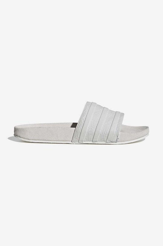 gray adidas Originals leather sliders Adilette FZ6450 Unisex