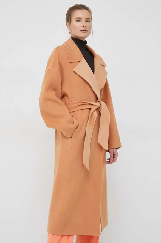πορτοκαλί Μάλλινο παλτό Calvin Klein Γυναικεία