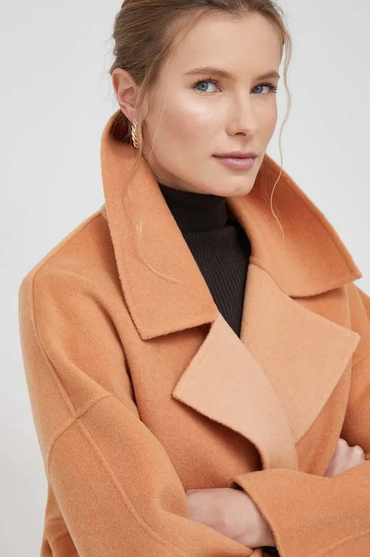 pomarańczowy Calvin Klein płaszcz wełniany