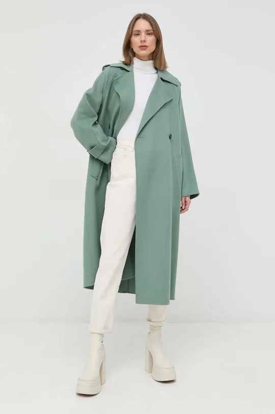 Μάλλινο παλτό Weekend Max Mara πράσινο