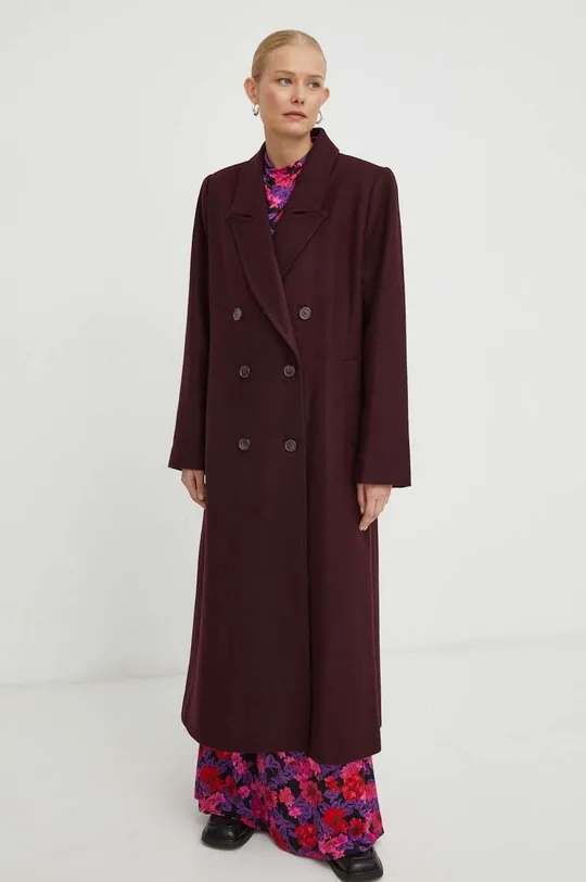 burgundské Vlnený kabát Gestuz Dámsky