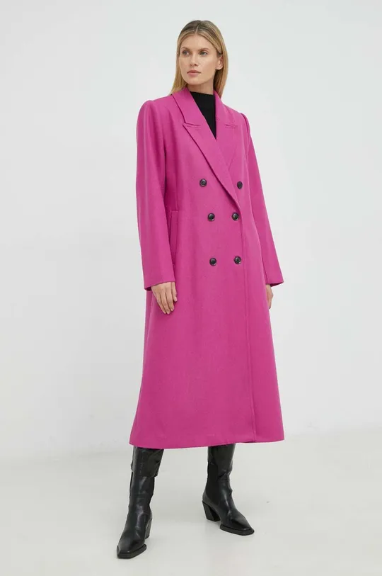 рожевий Вовняне пальто Gestuz Жіночий