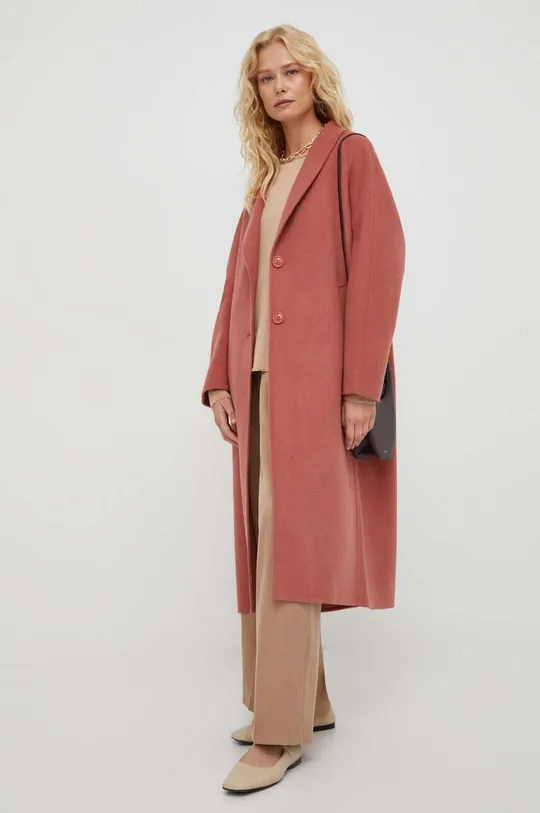 ροζ Μάλλινο παλτό American Vintage Γυναικεία