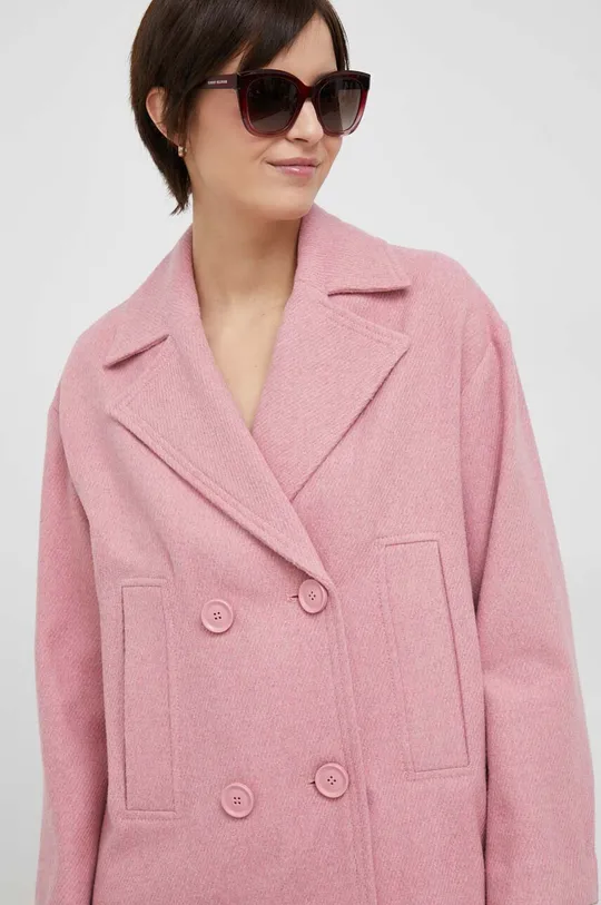 ružová Kabát s prímesou vlny Sisley