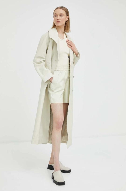 beige Birgitte Herskind cappotto in pelle Lunar