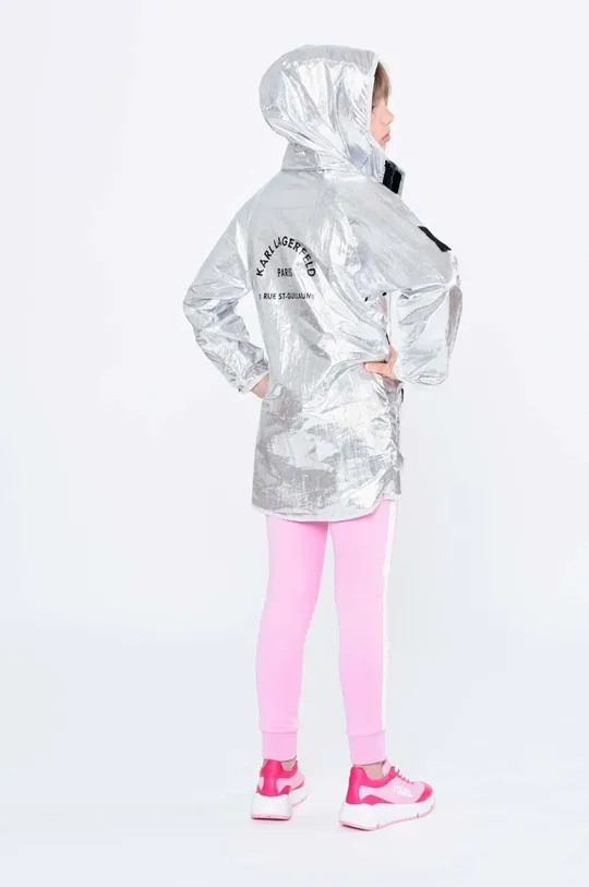 серебрянный Детская двусторонняя куртка Karl Lagerfeld Для девочек