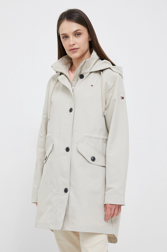 beżowy Tommy Hilfiger parka Damski