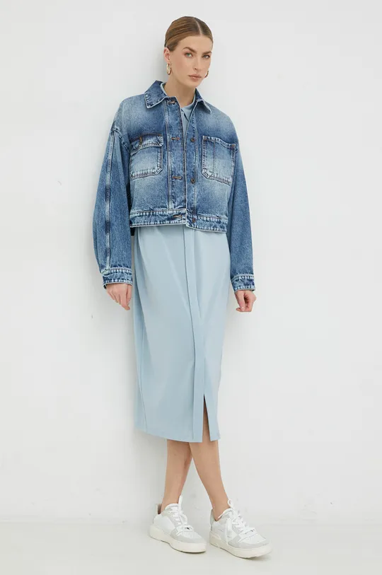 Jeans jakna Weekend Max Mara mornarsko modra