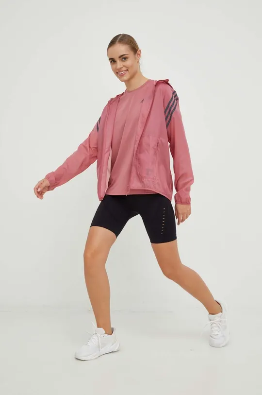 Αντιανεμικό adidas Performance Run Icons ροζ