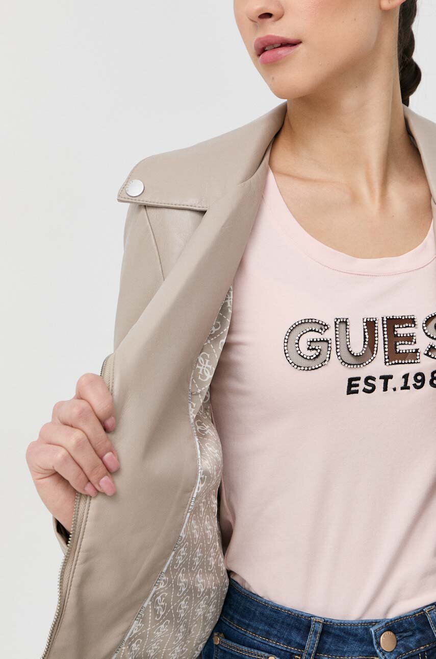 Куртка Guess женская цвет бежевый переходная | ANSWEAR.ua