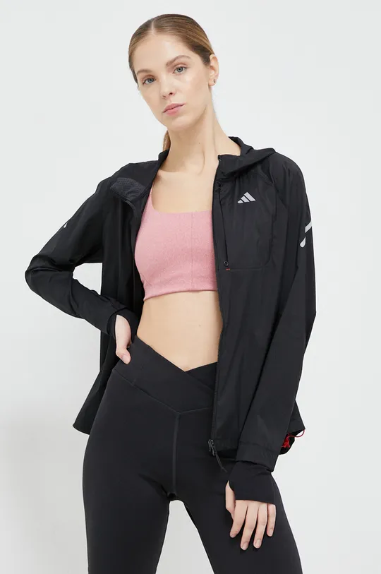 μαύρο Μπουφάν για τρέξιμο adidas Performance Fast Γυναικεία
