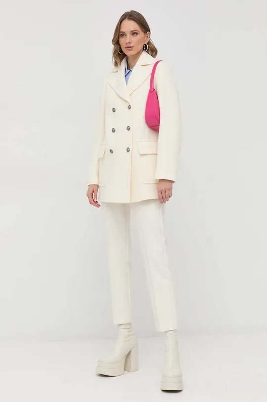 Μάλλινο παλτό MAX&Co. λευκό