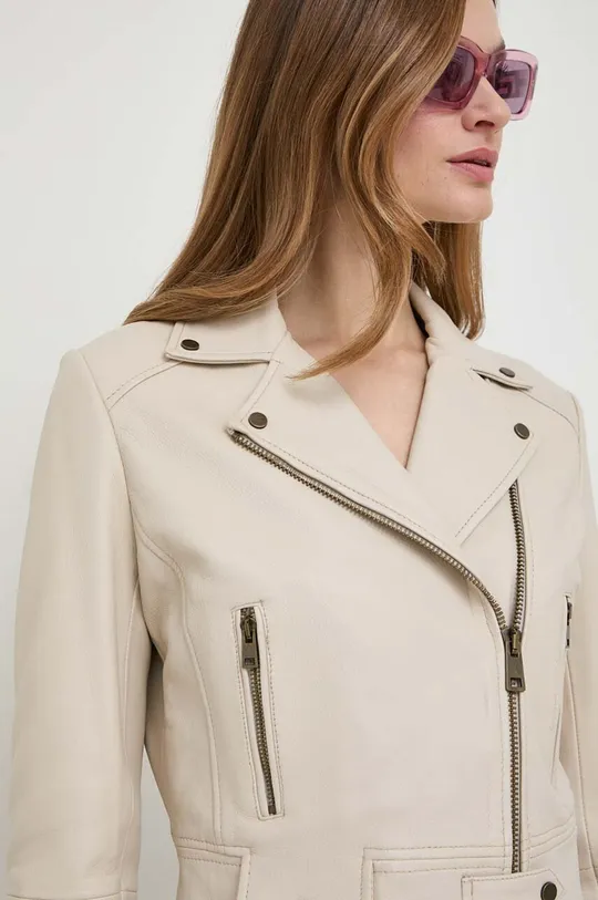 μπεζ Δερμάτινο jacket Pinko