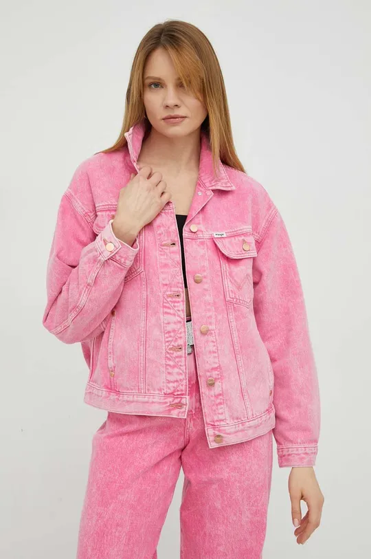 ostry różowy Wrangler kurtka jeansowa Damski
