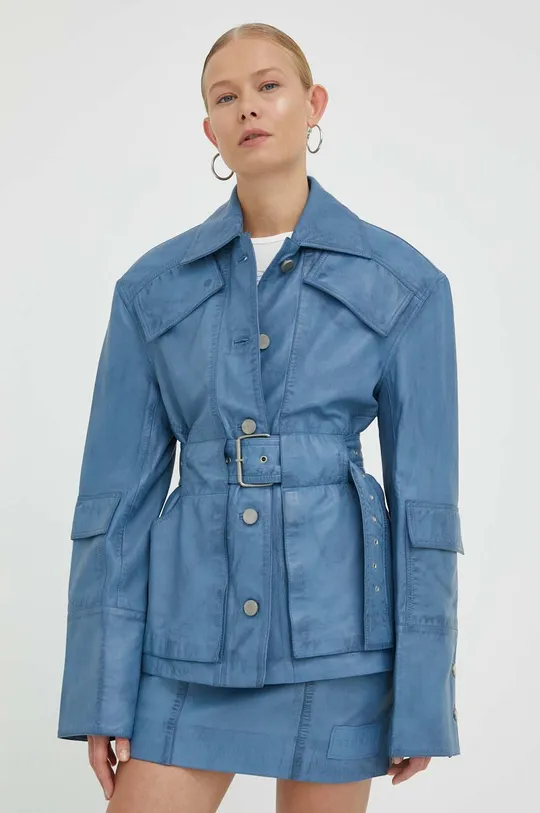 modra Usnjena jakna Remain Ženski