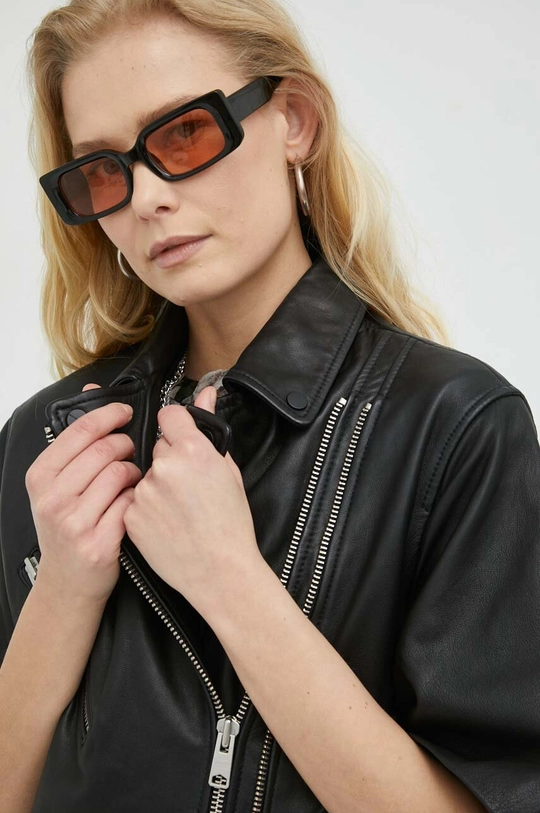 czarny AllSaints kurtka skórzana RIPLEY BIKER