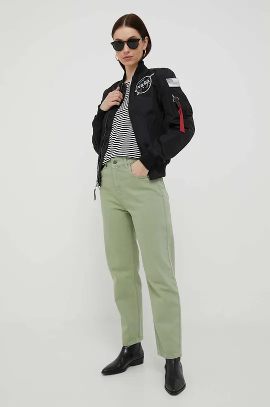 Oboustranná dětská bomber bunda Alpha Industries MA-1 TT NASA REVERSIBLE WMN  100 % Nylon