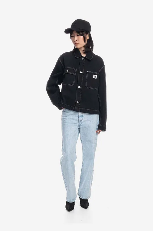 Bavlněná džínová bunda Carhartt WIP černá