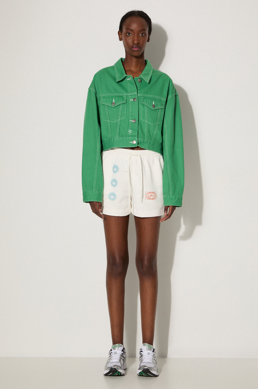 KSUBI denim jacket Cropped women's green color buy on PRM