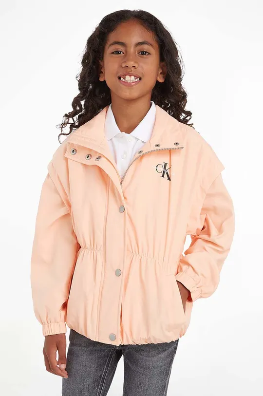 narančasta Dječja jakna Calvin Klein Jeans Za djevojčice