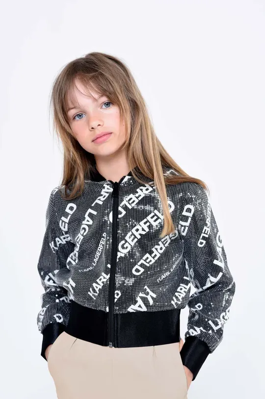 серый Детская куртка-бомбер Karl Lagerfeld Для девочек
