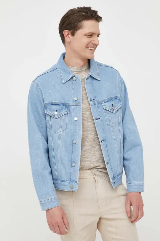 niebieski Sisley kurtka jeansowa Męski