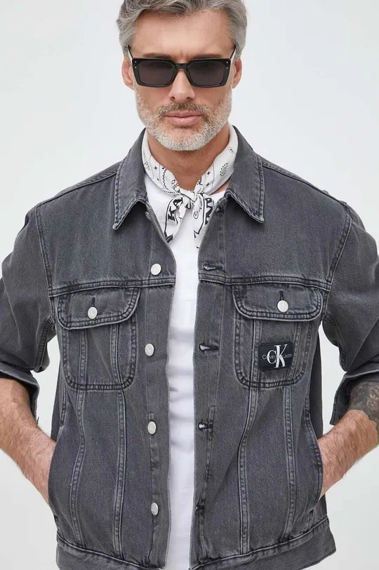sivá Rifľová bunda Calvin Klein Jeans Pánsky