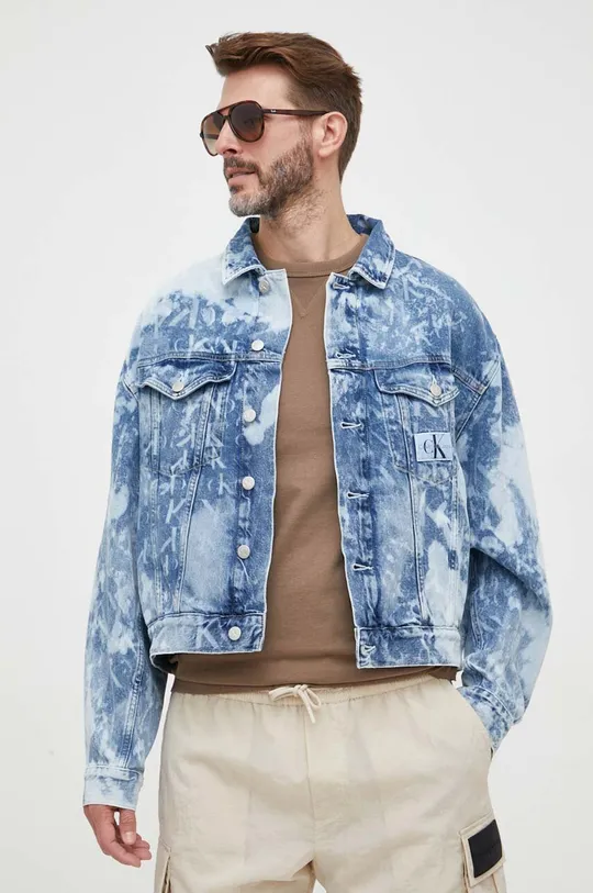 niebieski Calvin Klein Jeans kurtka jeansowa Męski