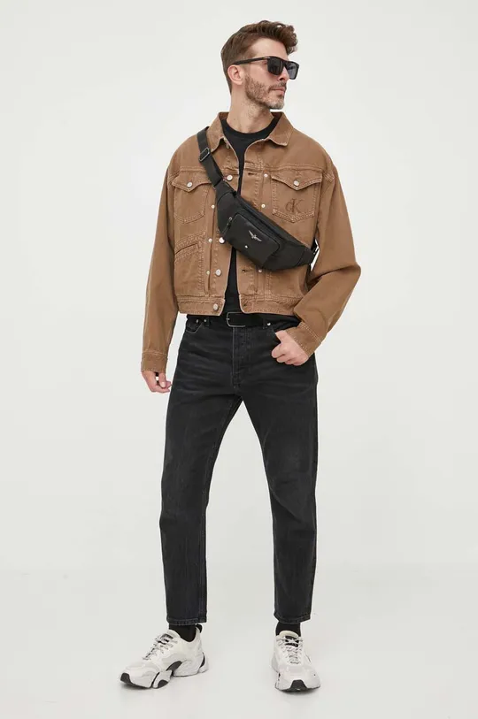 Джинсова куртка Calvin Klein Jeans коричневий