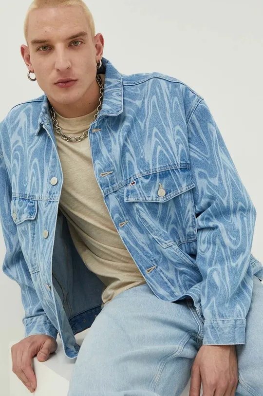 modrá Rifľová bunda Tommy Jeans Pánsky