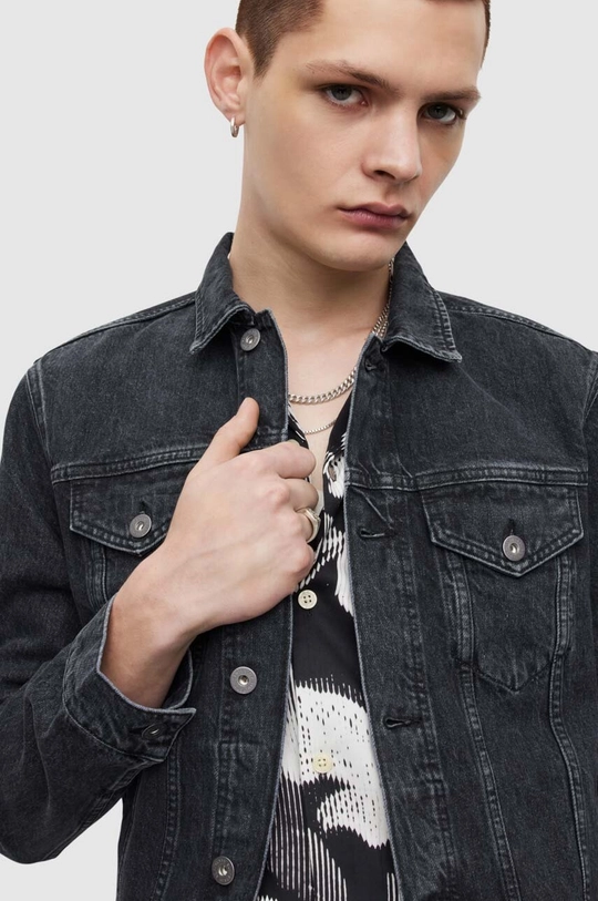 Δερμάτινο jacket AllSaints μαύρο