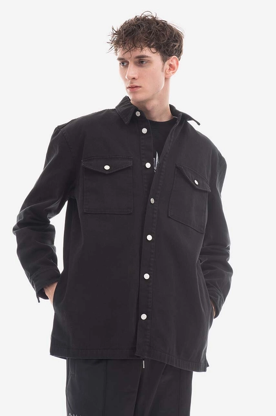 černá Džínová bunda Han Kjøbenhavn Boxed Overshirt M-132564-001 Pánský