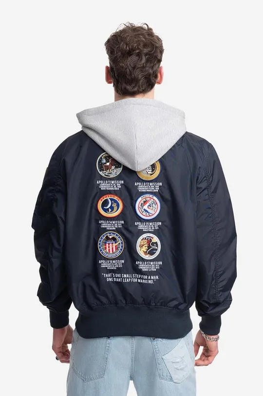 sötétkék Alpha Industries rövid kabát MA-1 Zip Hood Apollo 13616 7