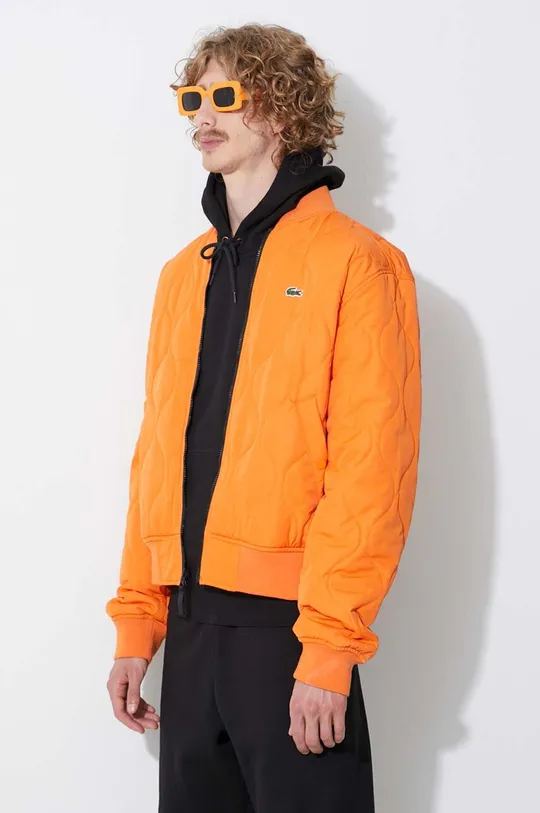 orange Lacoste reversible bomber jacket