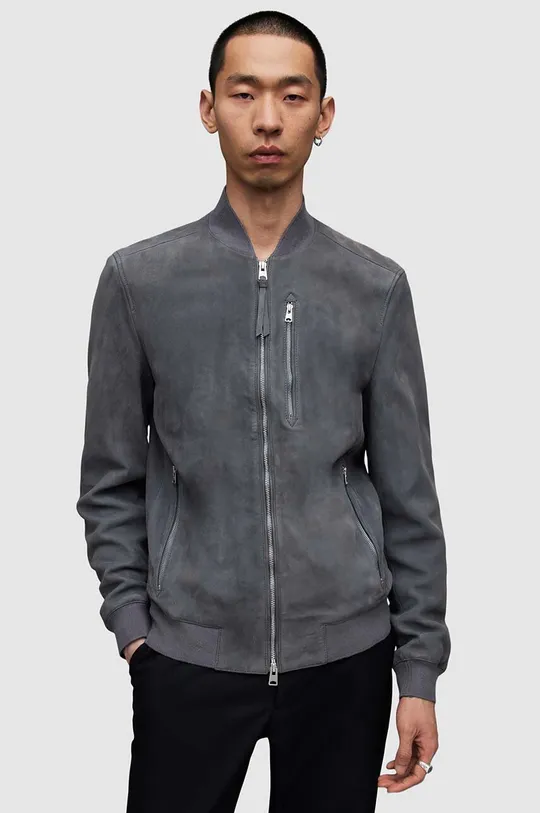 γκρί Δερμάτινο jacket AllSaints Ανδρικά