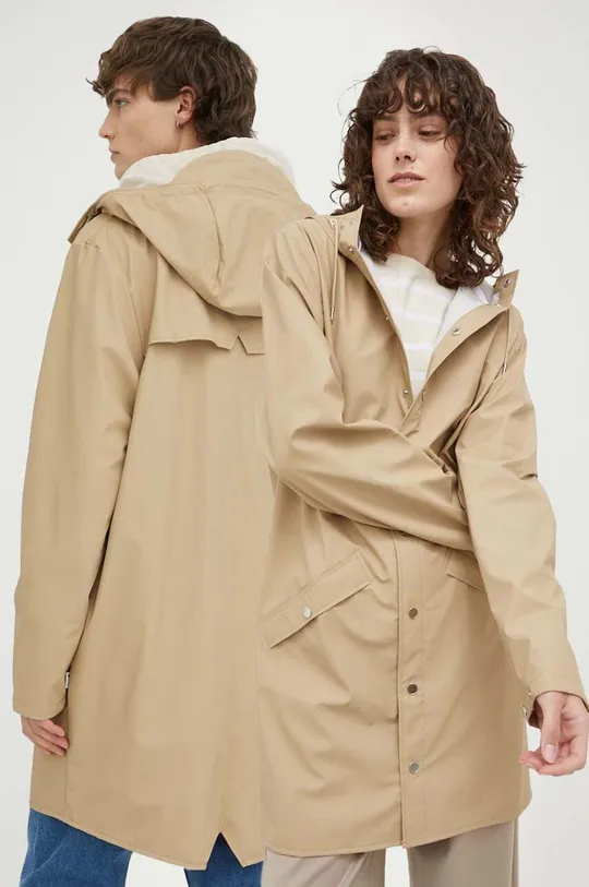 beige Rains giacca impermeabile 12020 Long Jacket Unisex