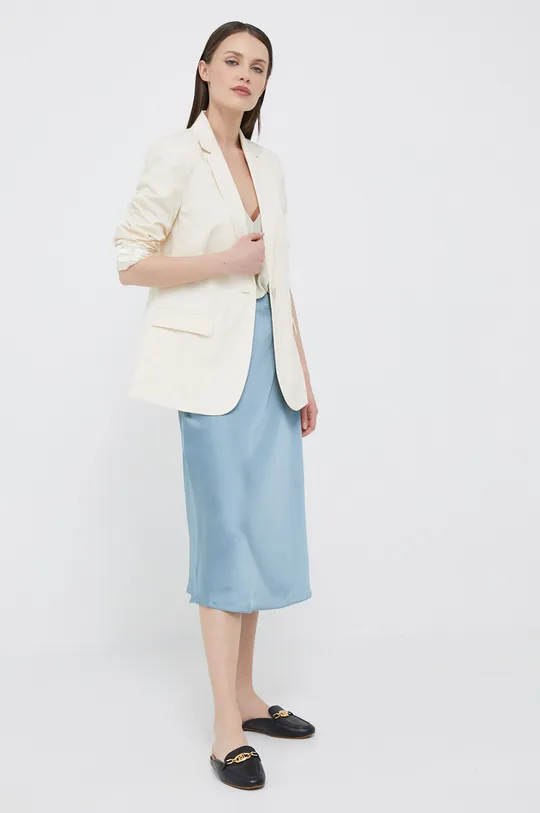 Βαμβακερό blazer Calvin Klein μπεζ