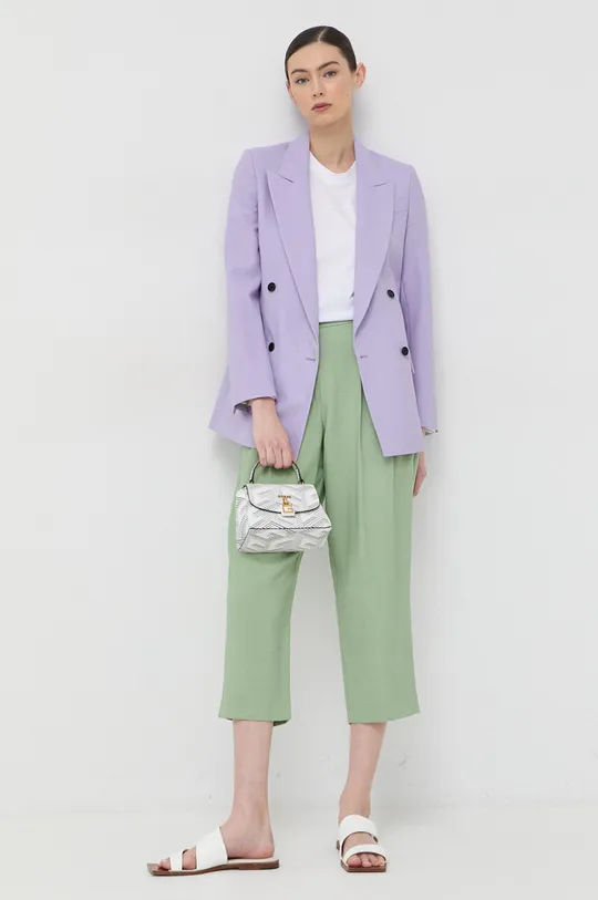 Піджак з домішкою вовни Karl Lagerfeld фіолетовий