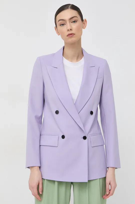 violetto Karl Lagerfeld blazer con aggiunta di lana