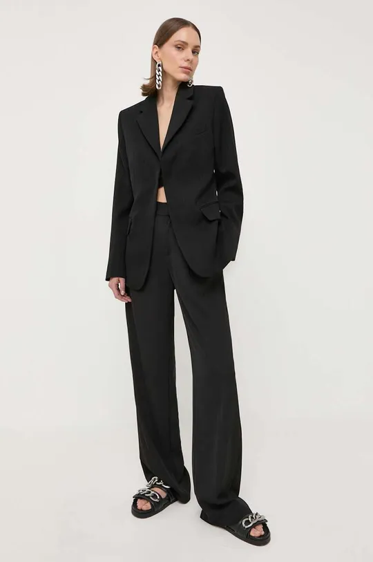Шерстяной пиджак Victoria Beckham чёрный