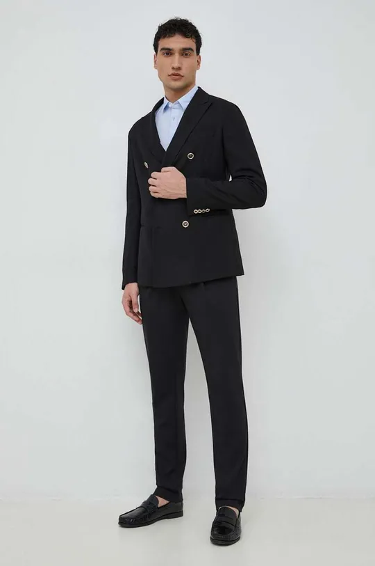 Шерстяной пиджак Emporio Armani чёрный