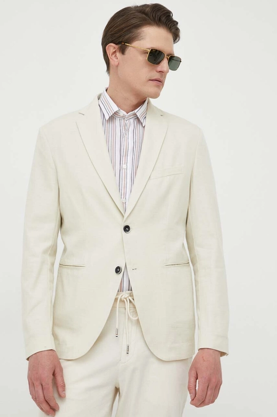 Βαμβακερό blazer Sisley μπεζ