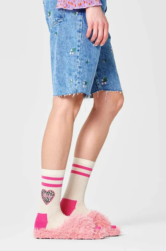 Κάλτσες Happy Socks μπεζ