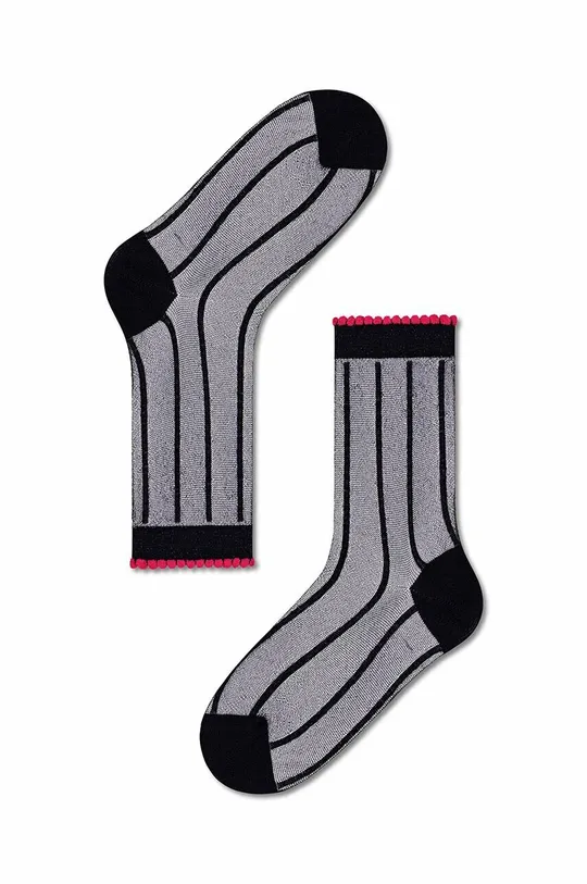 γκρί Κάλτσες Happy Socks Black Lilly Γυναικεία