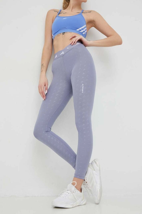 fioletowy adidas Performance legginsy treningowe Techfit Brand Love Damski