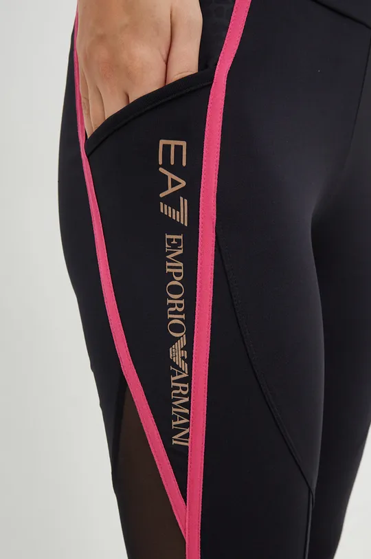 czarny EA7 Emporio Armani legginsy